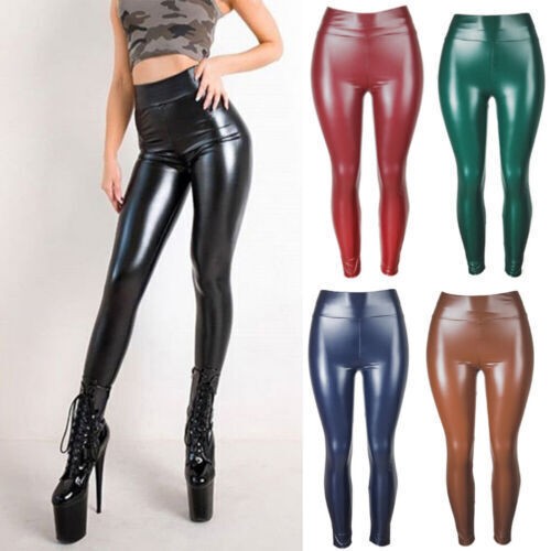 Damen skinny leder leggings - skinny,