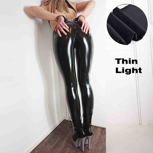 Damen skinny leder leggings - pu,