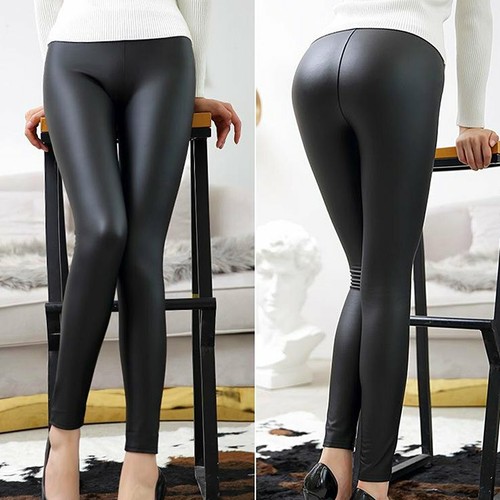 Sexy leder optik leggings - leder,