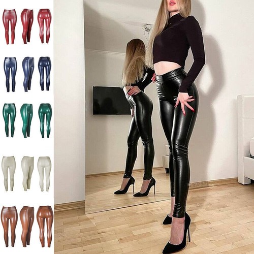 Damen skinny leder leggings - leder,