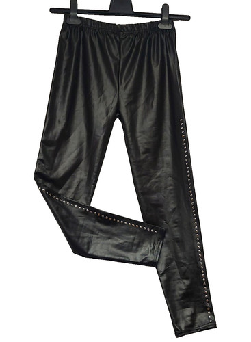 Leggings schwarz lack - schwarz, leder